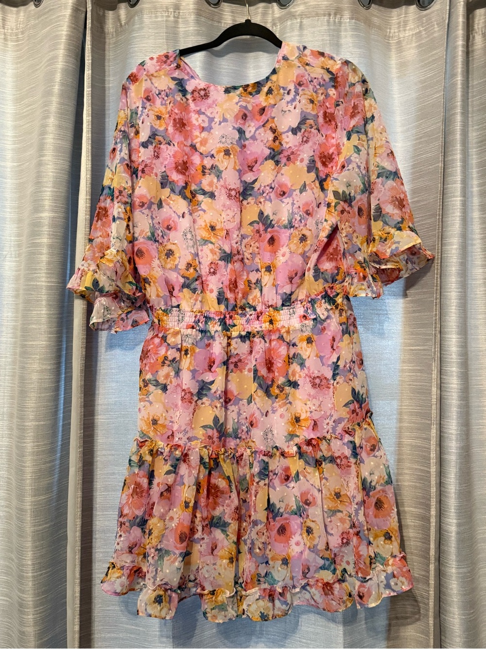 Buddy Love Floral Pink Mini Dress Sz XL - Picture 2 of 4